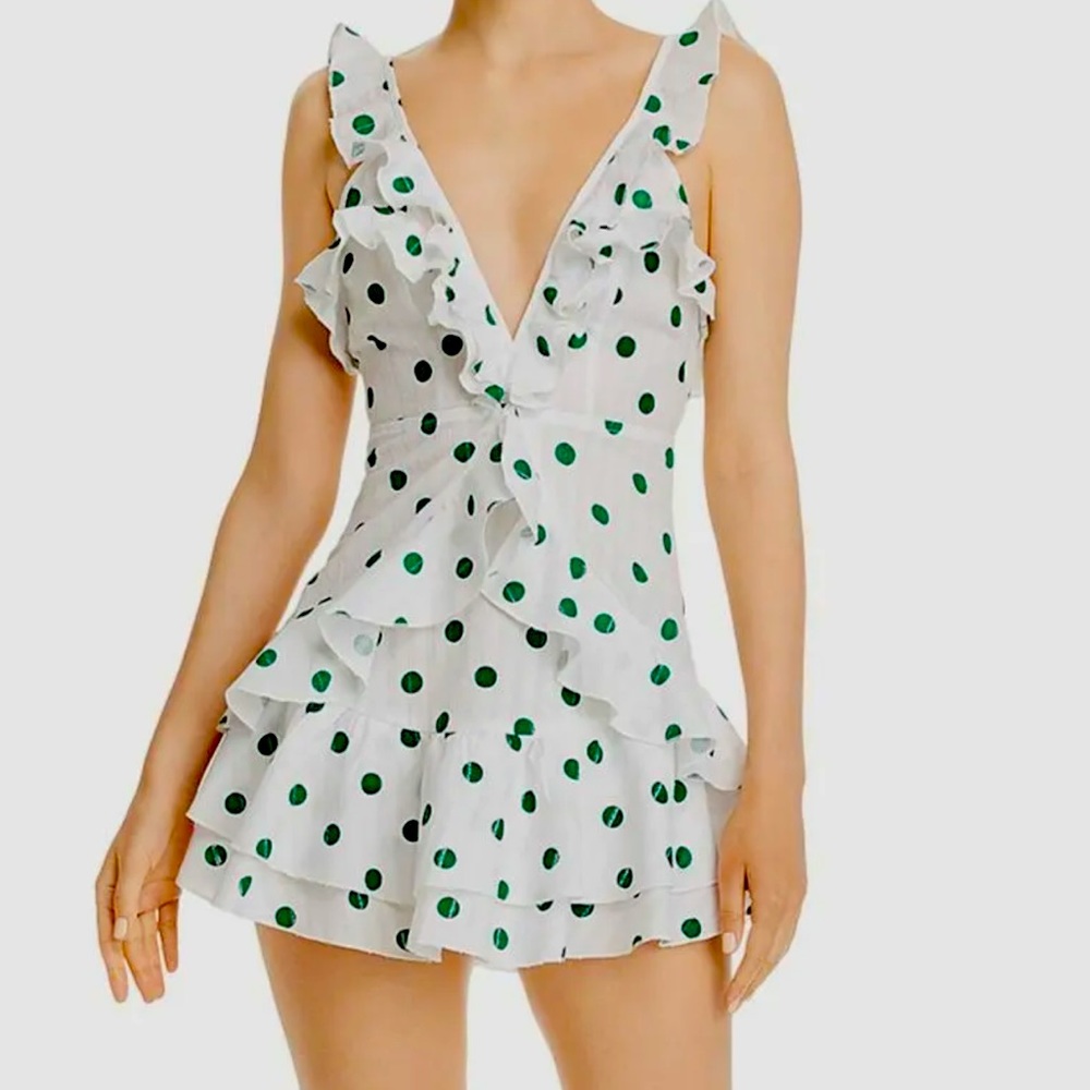 Night walker  green polka dot summer dress